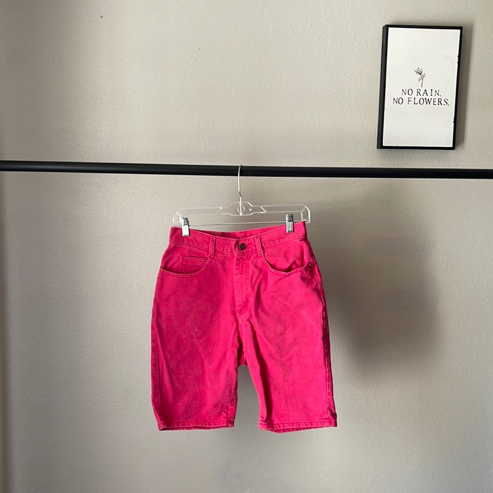 1980s Vintage Pink Lee Denim Shorts High Waisted RARE